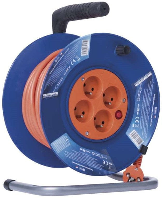EMOS PVC predlžovací kábel na bubne - 4 zásuvky, 25 m, 1,5 mm 1908042501